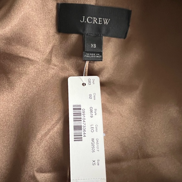 NWT J Crew faux fur vest leopard brown black print zipper XS - Picture 5 of 5